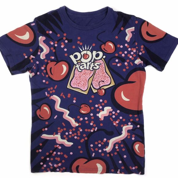 Rare Original Y2k Pop Tart Cherry T-shirt S All Over Print Purple kidcore unisex - Picture 1 of 5